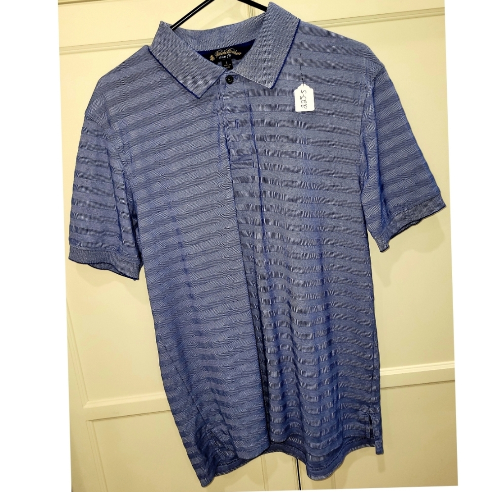 Brooks Brothers Textured Blue Polo Shirt